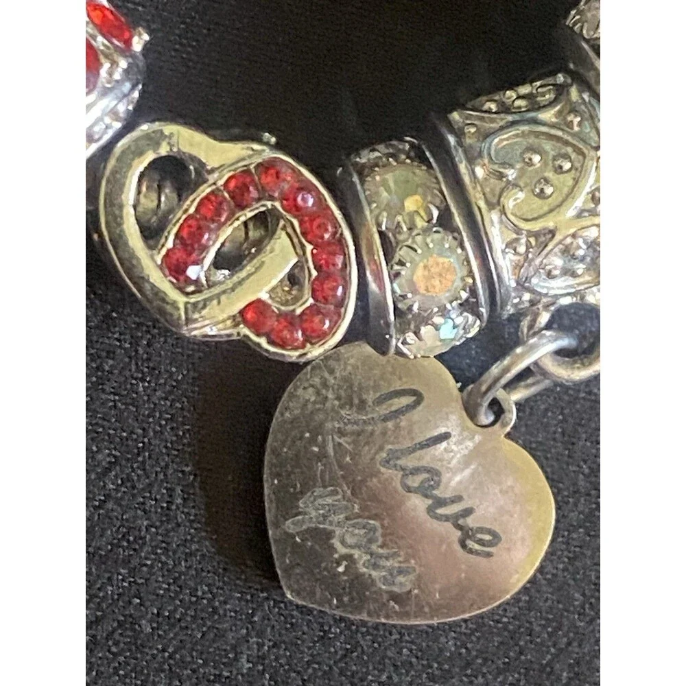 Bella’s Yard Stainless Heart Bracelet – I Love You Loaded Charm Bracelet